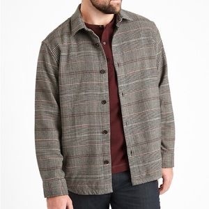 Banana Republic Double-Weave Shirt Jacket, size Large, Rust Brown Plaid